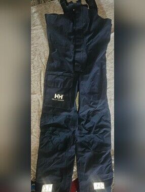 ​Helly Hansen Women's Medium Waterproof Offshore Sailing Workwear Bib Pants Navy
